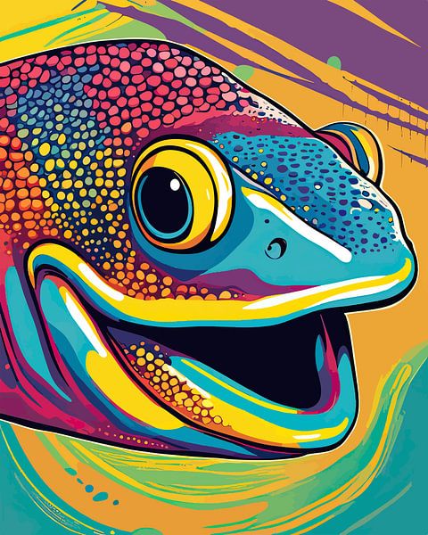 Undulating Colors: Pop Art European Eel by SOTA ArtSign