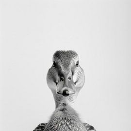 Eend - zwart-wit fotografie van Poster Art Shop