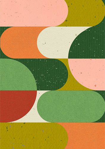 Retro-Illustration mit rosa Akzenten