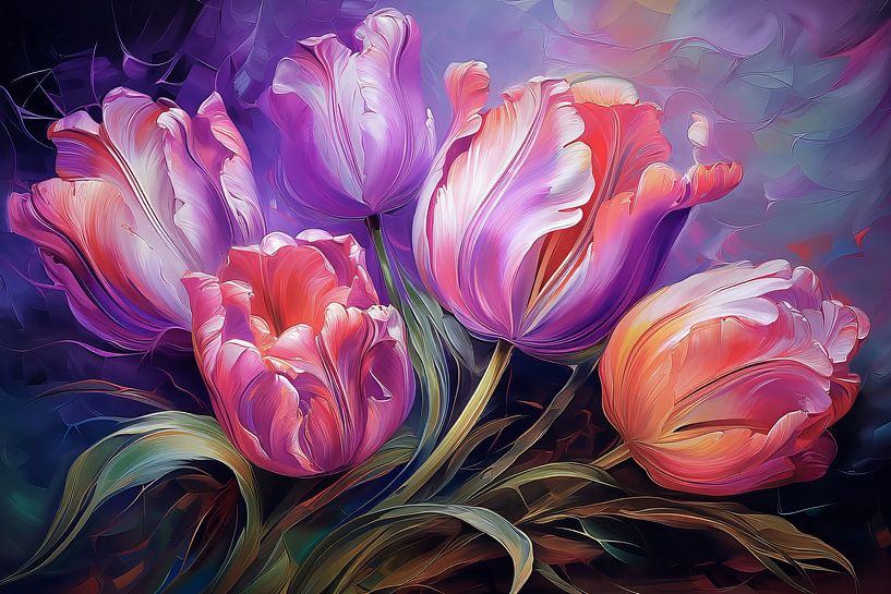 Purple tulips by Thea
