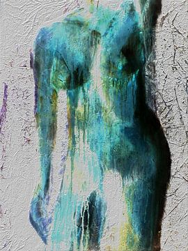 1.  model vrouw blauw/groen van Alies werk