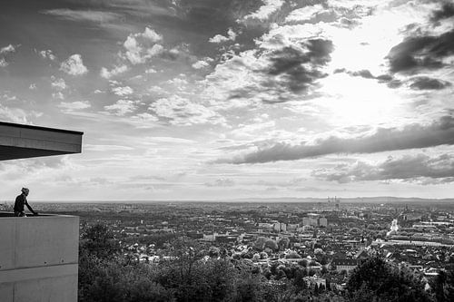 Uitzicht over Karlsruhe vanaf de Turmberg