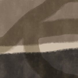 Modern abstract minimalist art. Organic shapes and lines in neutral colors. by Dina Dankers