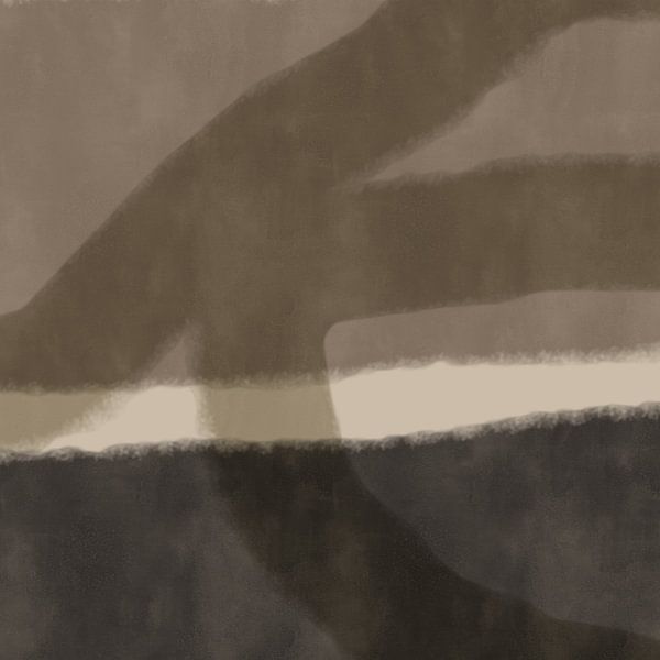 Moderne abstrakte minimalistische Kunst. Organische Formen und Linien in neutralen Farben. von Dina Dankers