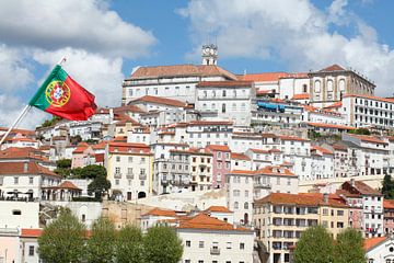 Old town, Coimbra, Portugal, city, flag