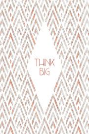 Grafische kunst DENK GROOT | rose goud en marmer van Melanie Viola