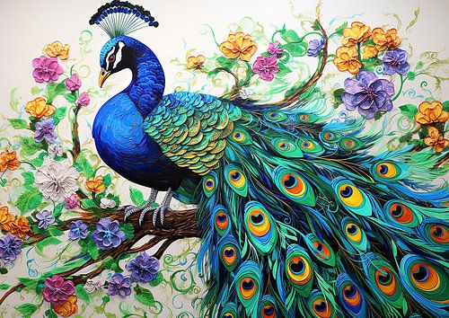Peinture de paon