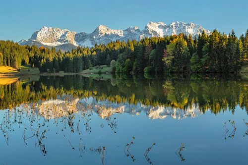 Geroldsee and Karwendel mountains at sunset