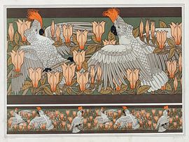Maurice Pillard Verneuil - Cockatoo and Magnolias by Old Masters