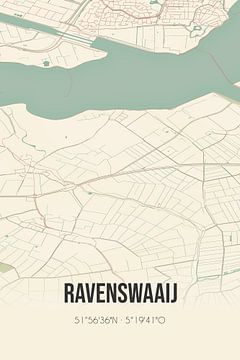 Vintage landkaart van Ravenswaaij (Gelderland) van Rezona