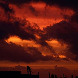 Coucher de soleil, Rotterdam sur Nynke Altenburg