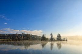 Schwackenreuter gezien oeverlandschap op een herfstochtend - Mühlingen van BlattArt - Christine Horn