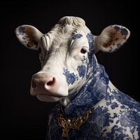 Koe in Delfts Blauw