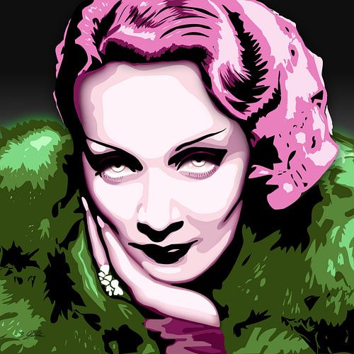 Marlene Dietrich Pop Art Portrait by Britta Glodde