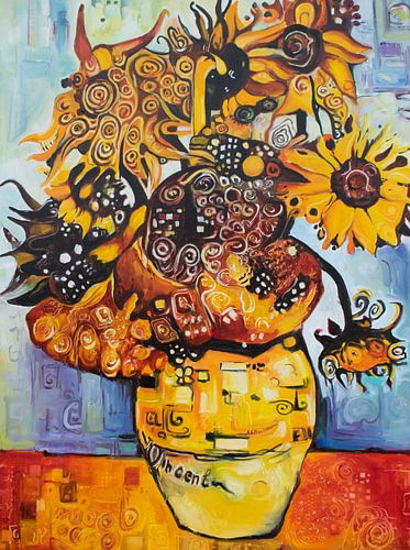 Van Gogh rencontre Klimt 2 sur Janny Schilderink......Atelier "de Tuute "