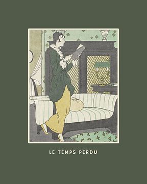 La temps perdu green | Historic Art Deco Fashion print by NOONY
