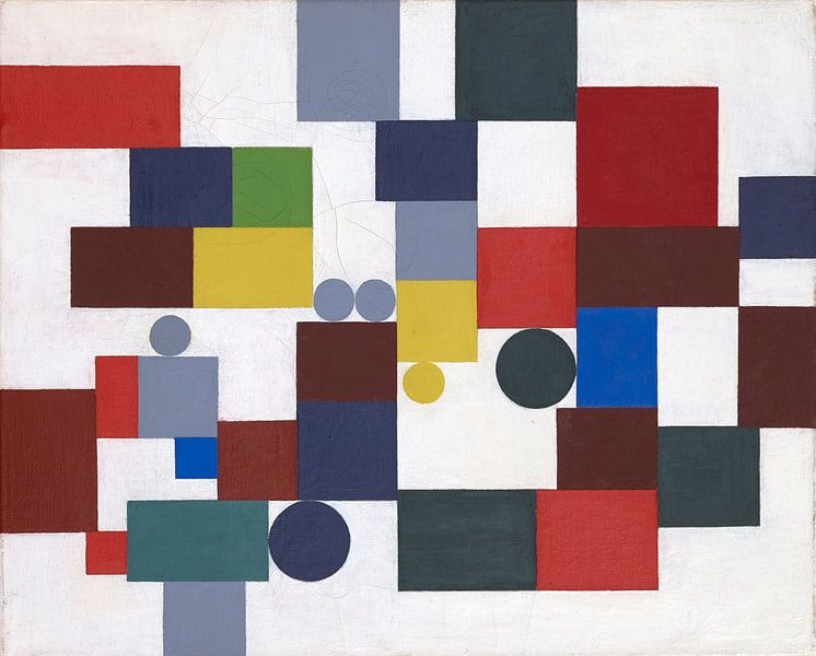 Composition avec des tétragones, des rectangles et des cercles congruents, Sophie Taeuber-Arp par Des maîtres magistraux