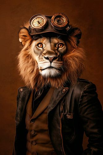 Steampunk Lion by Harry Hadders Design