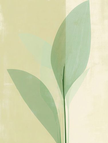 Des formes végétales minimalistes dans des tons verts doux