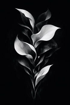 Minimalistische botanische Eleganz Monochrom