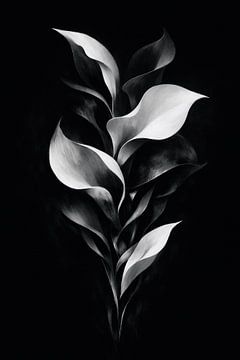Minimalistische botanische Eleganz Monochrom