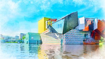 Blick auf das Groninger Museum, Groningen.