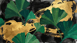 Het Japanse ginkgobos in gouden golven van Siti Zuliana