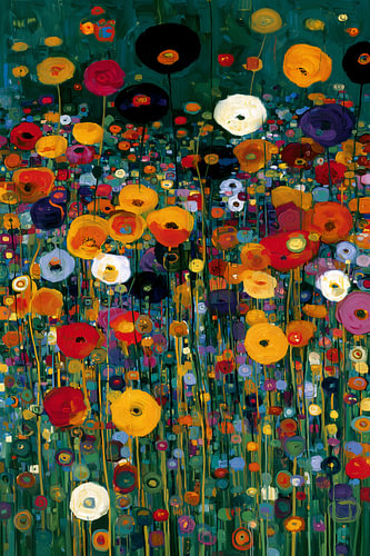 Blumengarten im Stil von Gustav Klimt