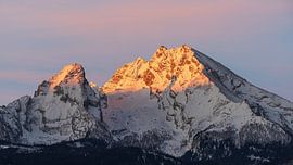 Watzmann sunrise in winter snow covered by Daniel Pahmeier