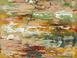 Une texture en couches aux teintes terreuses et aux touches de couleur sur STUDIO ARTSY