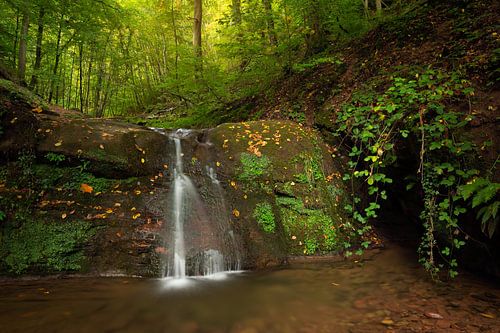 Waterfall during autumn in the Eifel region, Germany.