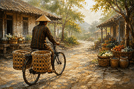 Vélo de marché traditionnel – Java, Indonésie sur Vínculae