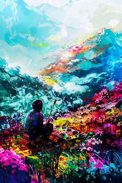 Colourful painter and flower landscape by Imperial Art House