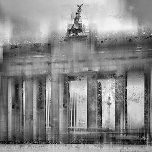 City-Art BERLIN Brandenburger Tor schwarz-weiß 
