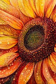 Bunte Nahaufnahme einer Sonnenblume von Imperial Art House