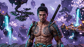 Japan, Neon Samurai von my pixel art