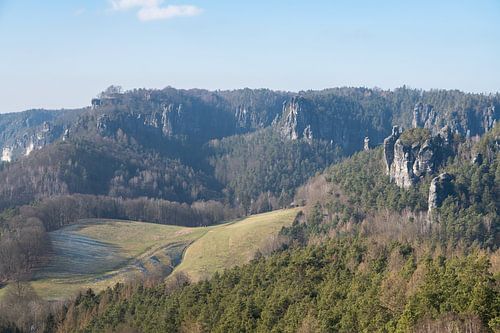 Uitzicht richting Bastei, Saksisch Zwitserland