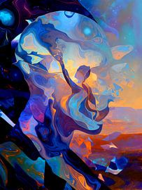 Cosmic landscape of thought in abstraction by A.D. Digital ART