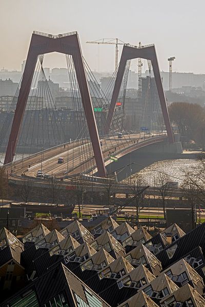 Skyline Rotterdam Willemsbrug Rotterdam by Frank de Roo