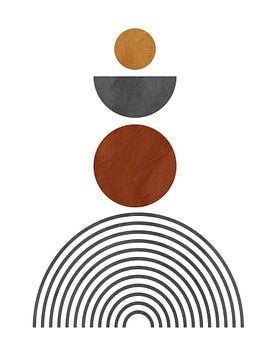 Moderne Geometrische Abstrakte Kunst In Erdtönen von Online Arts