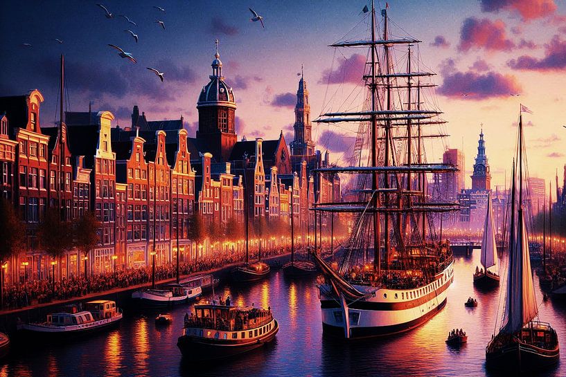 Sail 2025 Amsterdam Evening AI by Hendrik-Jan Kornelis