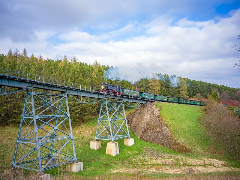 De Fichtelbergspoorweg op het Hüttenbachviaduct van t.ART