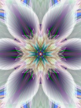 Mandala digitale Kunst 'Indigo Blume von Ivonne Fuhren- van de Kerkhof
