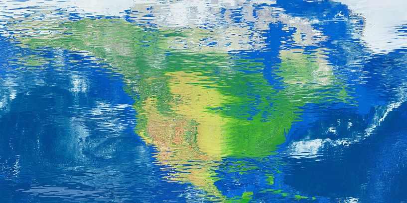Waterspiegelkaart Noord-Amerika van Frans Blok