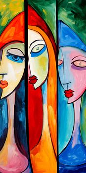 Peinture abstraite de visages