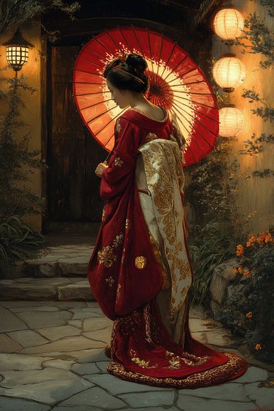 painting acgtig Japan Geisha by Egon Zitter