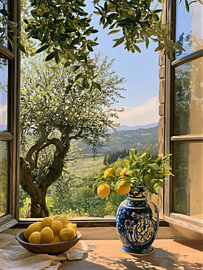 Lemons by the Tuscan Window by IamHomeStudio