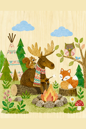 Woodland Friends – Un feu de camp chaleureux
