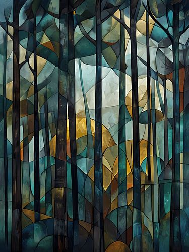 Gebrandschilderd glazen bos