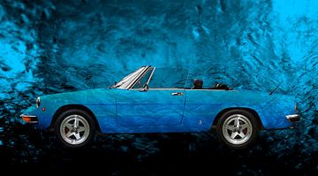 Alfa Romeo Spider "Coda Tronca" Art Car in blauw van aRi F. Huber